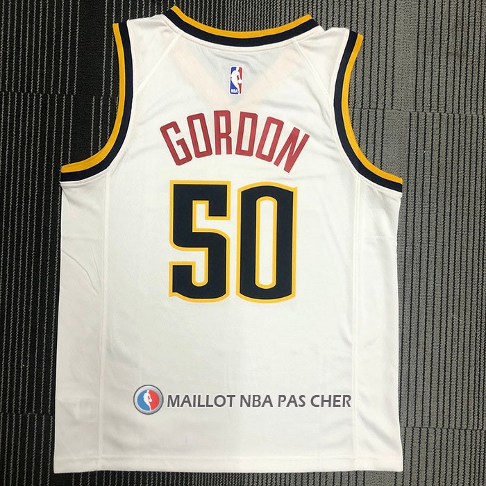 Maillot Denver Nuggets Aaron Gordon NO 50 Association 2021 Blanc